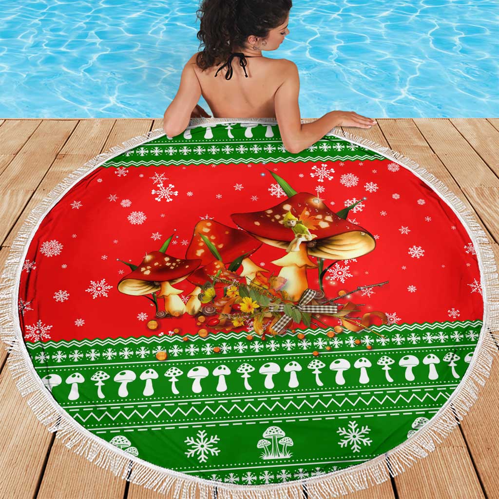 Amazing Mushroom Christmas Yall Christmas Beach Blanket Xmas Holiday Patterns - Wonder Print Shop