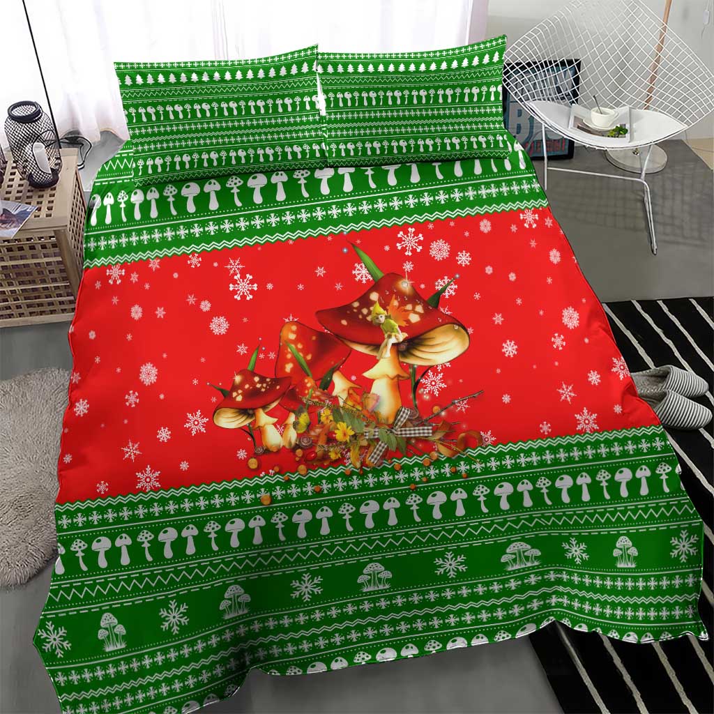 Amazing Mushroom Christmas Yall Christmas Bedding Set Xmas Holiday Patterns - Wonder Print Shop