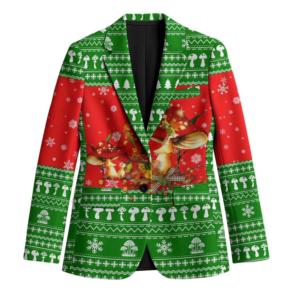 Amazing Mushroom Christmas Yall Christmas Blazer Xmas Holiday Patterns - Wonder Print Shop