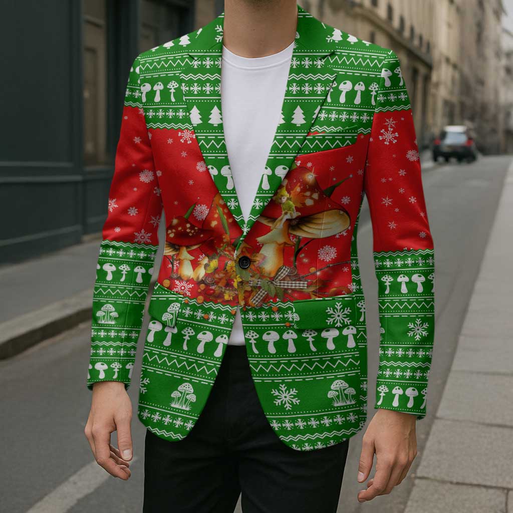 Amazing Mushroom Christmas Yall Christmas Blazer Xmas Holiday Patterns - Wonder Print Shop