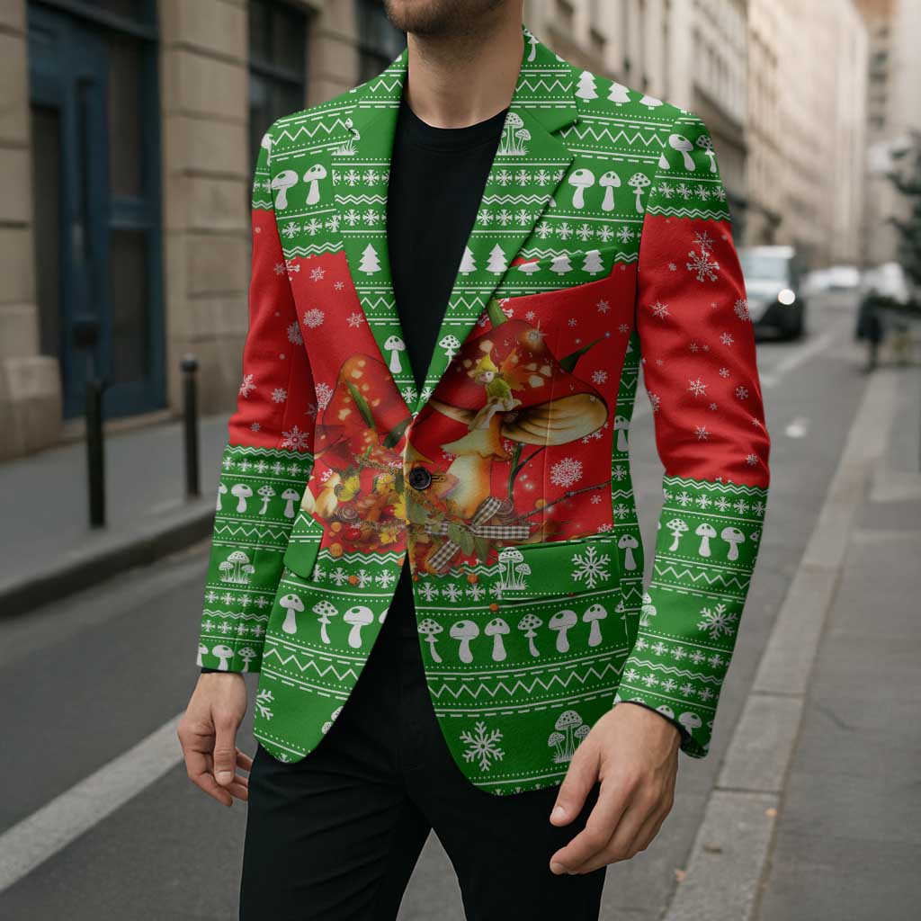 Amazing Mushroom Christmas Yall Christmas Blazer Xmas Holiday Patterns - Wonder Print Shop