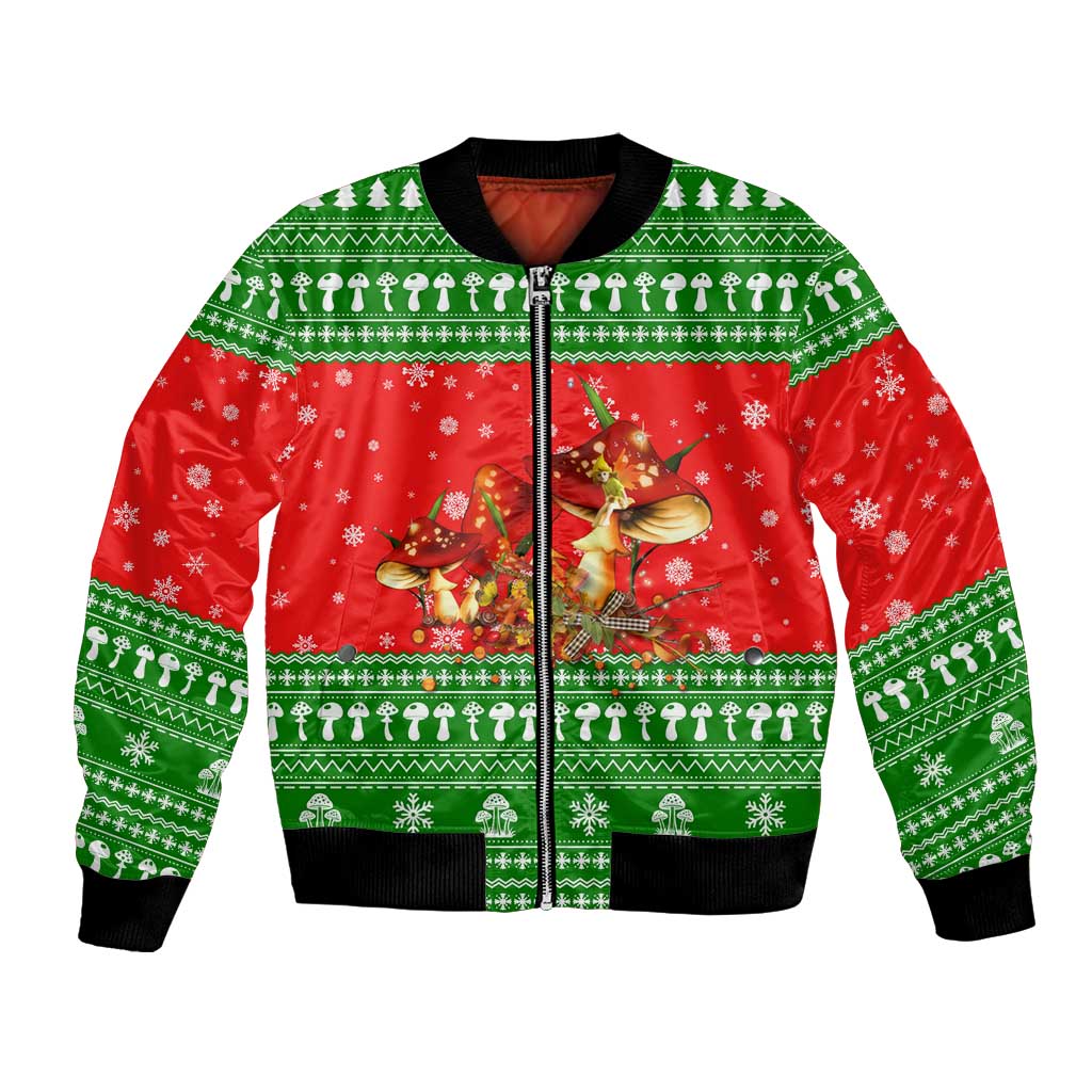 Amazing Mushroom Christmas Yall Christmas Bomber Jacket Xmas Holiday Patterns - Wonder Print Shop
