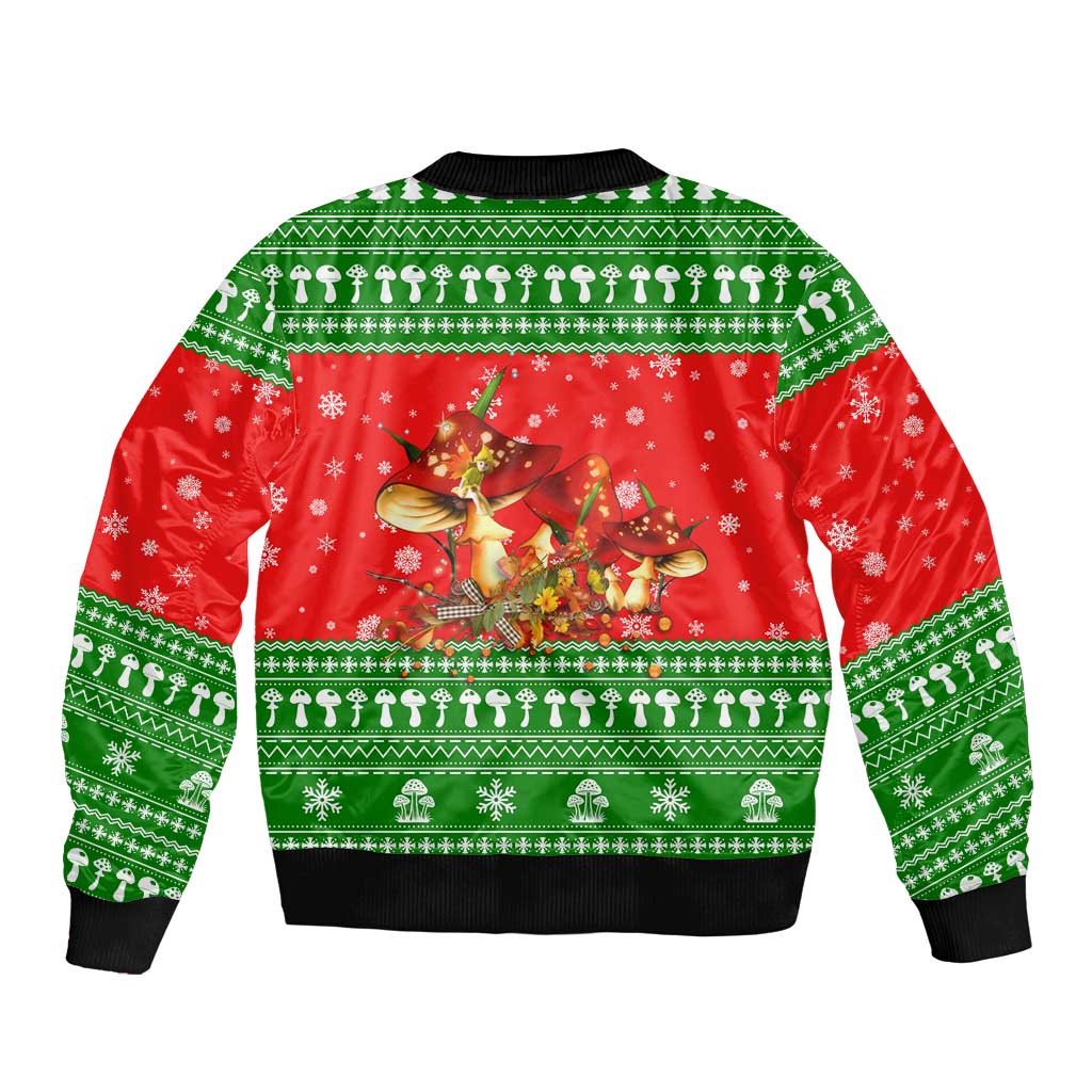 Amazing Mushroom Christmas Yall Christmas Bomber Jacket Xmas Holiday Patterns - Wonder Print Shop
