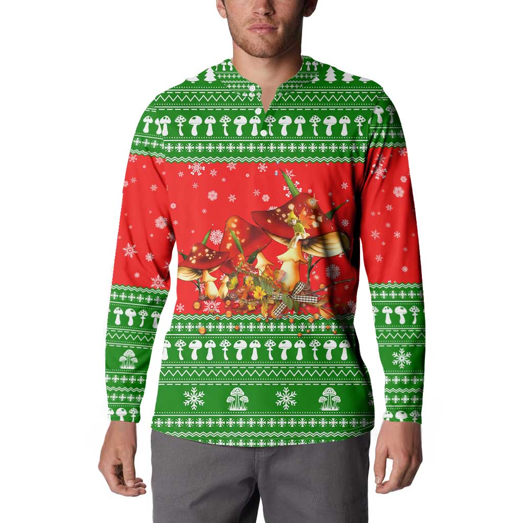 Amazing Mushroom Christmas Yall Christmas Button Sweatshirt Xmas Holiday Patterns - Wonder Print Shop