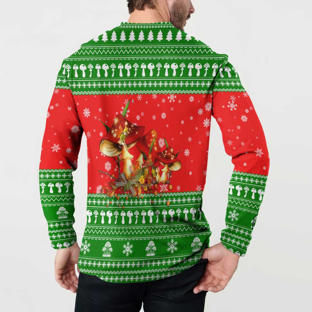 Amazing Mushroom Christmas Yall Christmas Button Sweatshirt Xmas Holiday Patterns - Wonder Print Shop