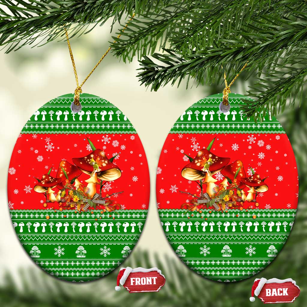 Amazing Mushroom Christmas Yall Christmas Ceramic Ornament Xmas Holiday Patterns - Wonder Print Shop