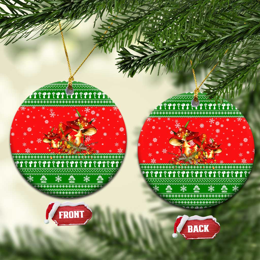 Amazing Mushroom Christmas Yall Christmas Ceramic Ornament Xmas Holiday Patterns - Wonder Print Shop