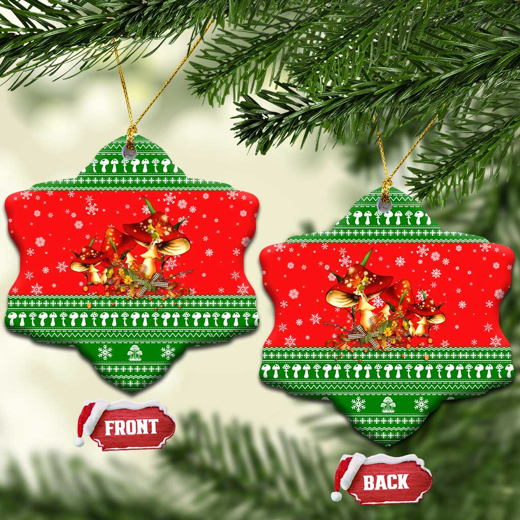 Amazing Mushroom Christmas Yall Christmas Ceramic Ornament Xmas Holiday Patterns - Wonder Print Shop