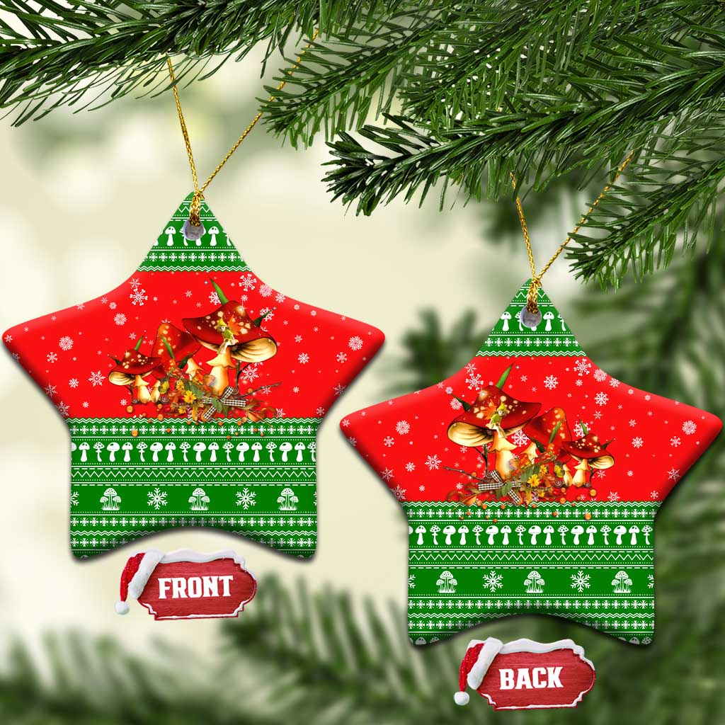 Amazing Mushroom Christmas Yall Christmas Ceramic Ornament Xmas Holiday Patterns - Wonder Print Shop