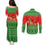 Amazing Mushroom Christmas Yall Christmas Couples Matching Puletasi and Long Sleeve Button Shirt Xmas Holiday Patterns - Wonder Print Shop