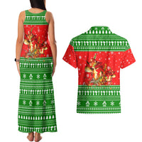 Amazing Mushroom Christmas Yall Christmas Couples Matching Tank Maxi Dress and Hawaiian Shirt Xmas Holiday Patterns - Wonder Print Shop