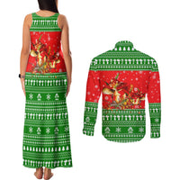 Amazing Mushroom Christmas Yall Christmas Couples Matching Tank Maxi Dress and Long Sleeve Button Shirt Xmas Holiday Patterns - Wonder Print Shop