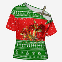 Amazing Mushroom Christmas Yall Christmas Cross Shoulder Shirt Xmas Holiday Patterns - Wonder Print Shop