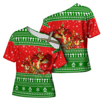 Amazing Mushroom Christmas Yall Christmas Cross Shoulder Shirt Xmas Holiday Patterns - Wonder Print Shop