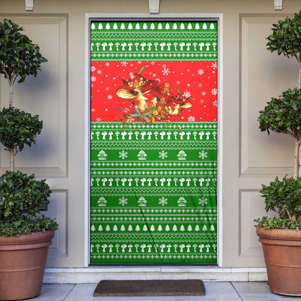 Amazing Mushroom Christmas Yall Christmas Door Cover Xmas Holiday Patterns - Wonder Print Shop