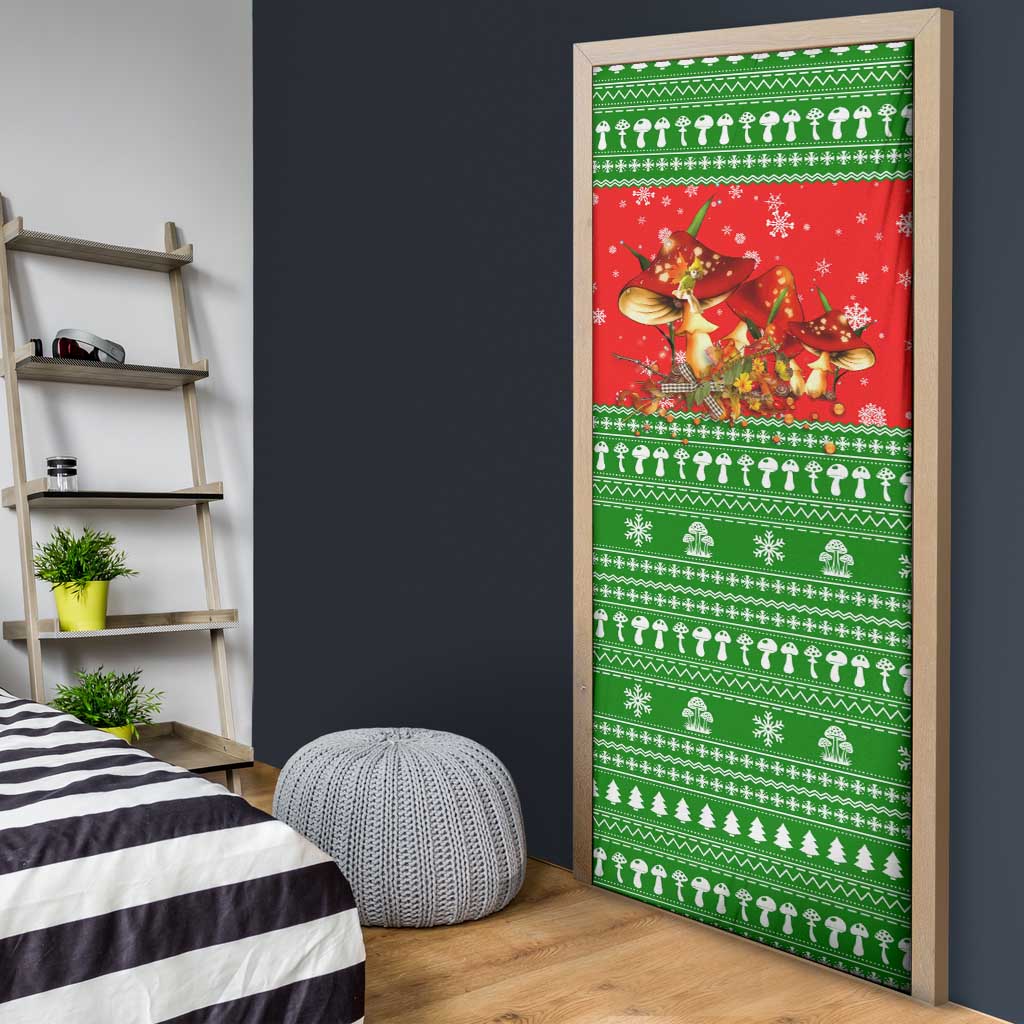Amazing Mushroom Christmas Yall Christmas Door Cover Xmas Holiday Patterns - Wonder Print Shop