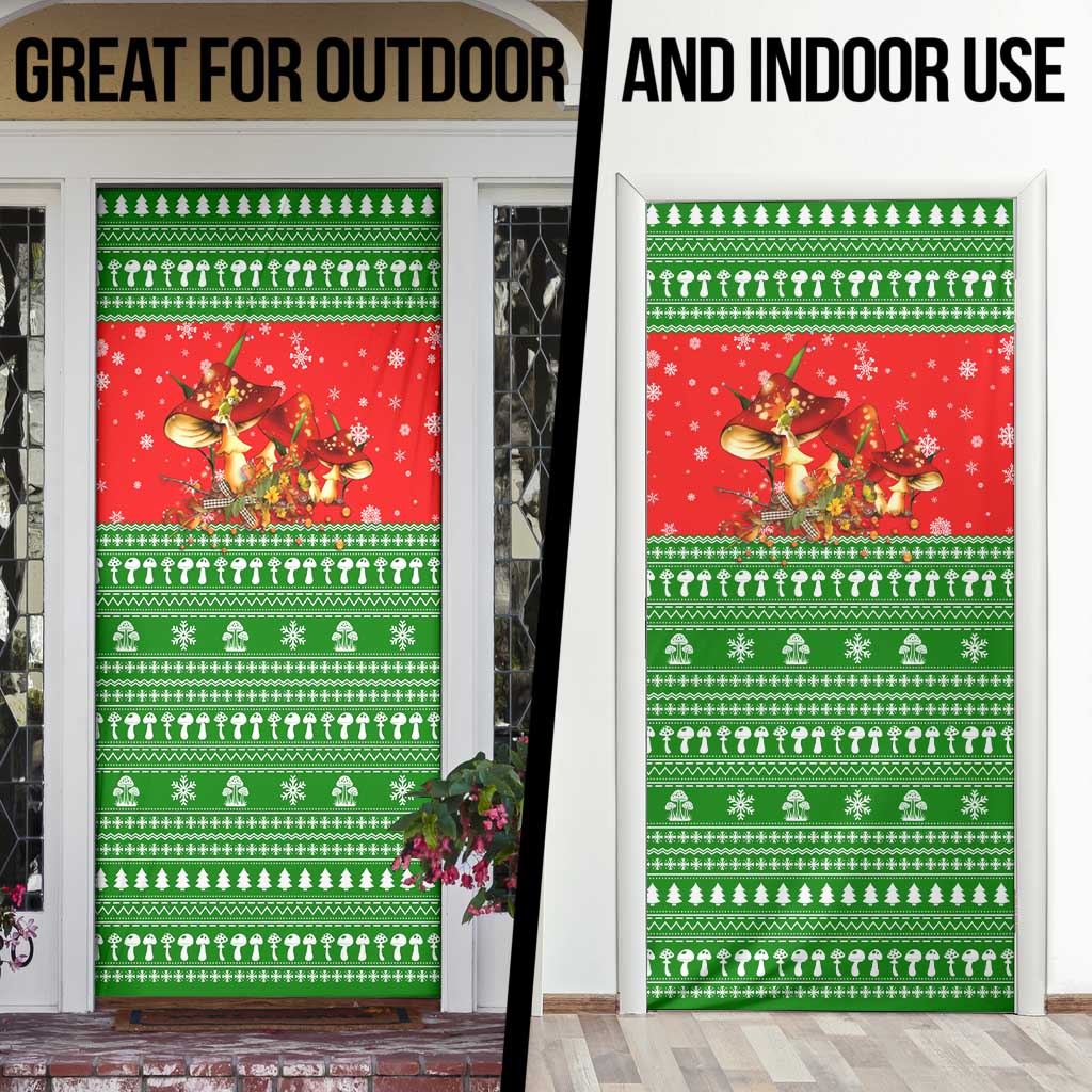 Amazing Mushroom Christmas Yall Christmas Door Cover Xmas Holiday Patterns - Wonder Print Shop