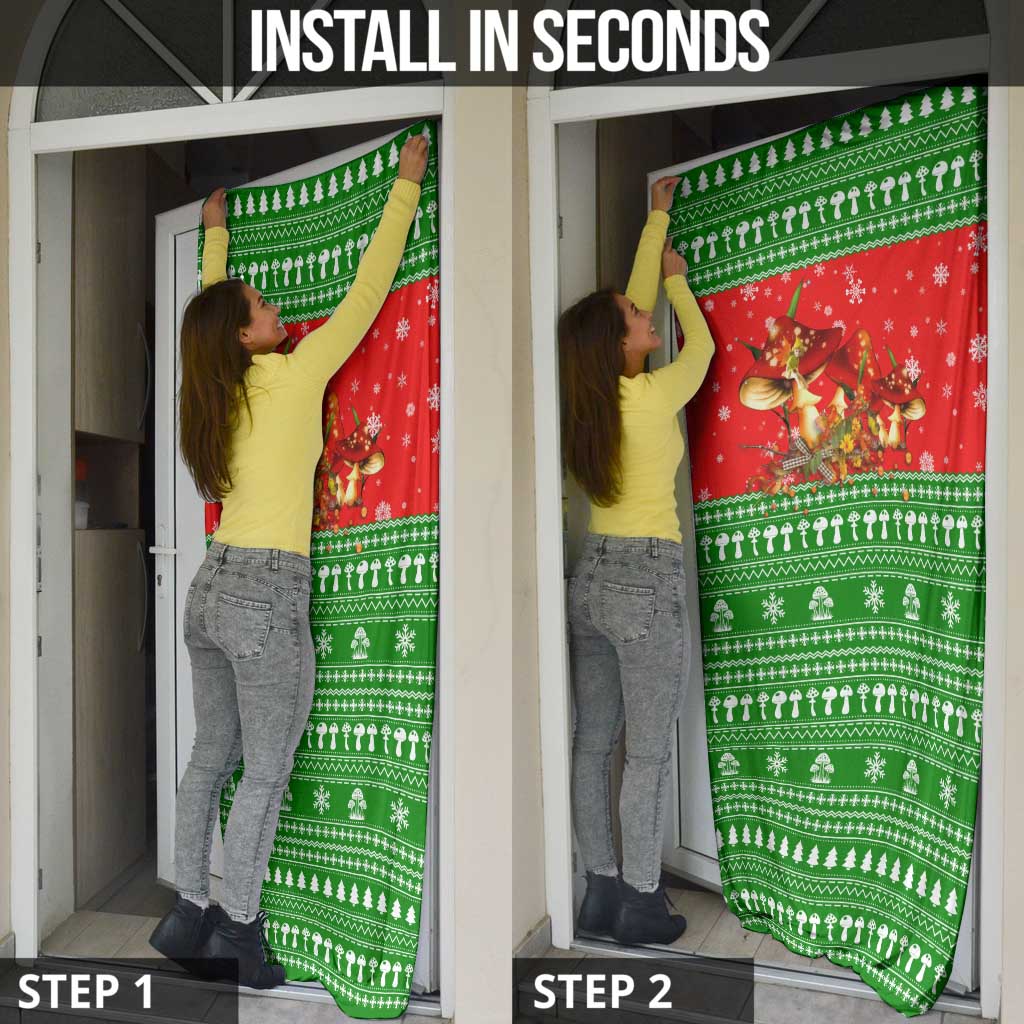 Amazing Mushroom Christmas Yall Christmas Door Cover Xmas Holiday Patterns - Wonder Print Shop