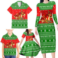 Amazing Mushroom Christmas Yall Christmas Family Matching Long Sleeve Bodycon Dress and Hawaiian Shirt Xmas Holiday Patterns - Wonder Print Shop