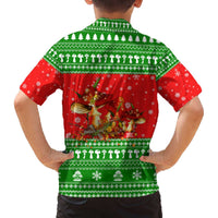 Amazing Mushroom Christmas Yall Christmas Family Matching Off The Shoulder Long Sleeve Dress and Hawaiian Shirt Xmas Holiday Patterns - Wonder Print Shop