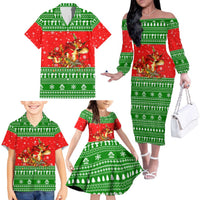 Amazing Mushroom Christmas Yall Christmas Family Matching Off The Shoulder Long Sleeve Dress and Hawaiian Shirt Xmas Holiday Patterns - Wonder Print Shop