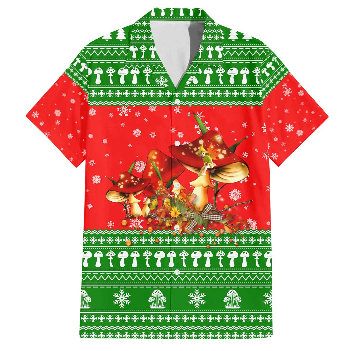 Amazing Mushroom Christmas Yall Christmas Family Matching Off The Shoulder Long Sleeve Dress and Hawaiian Shirt Xmas Holiday Patterns - Wonder Print Shop