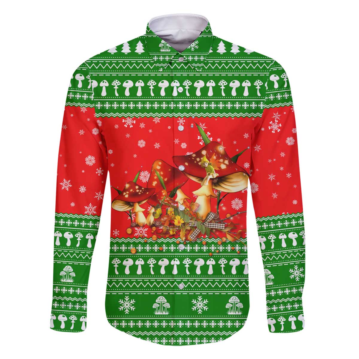 Amazing Mushroom Christmas Yall Christmas Family Matching Off The Shoulder Long Sleeve Dress and Hawaiian Shirt Xmas Holiday Patterns - Wonder Print Shop
