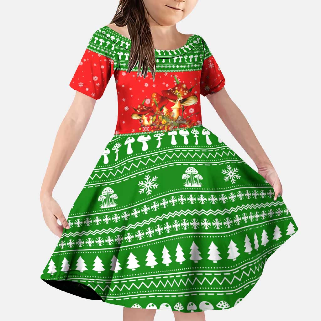 Amazing Mushroom Christmas Yall Christmas Family Matching Off Shoulder Maxi Dress and Hawaiian Shirt Xmas Holiday Patterns - Wonder Print Shop