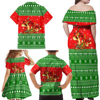 Amazing Mushroom Christmas Yall Christmas Family Matching Off Shoulder Maxi Dress and Hawaiian Shirt Xmas Holiday Patterns - Wonder Print Shop