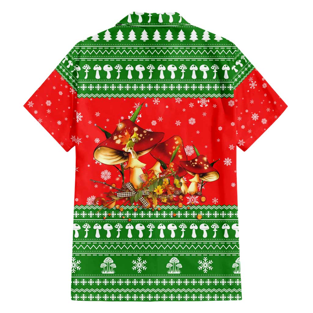 Amazing Mushroom Christmas Yall Christmas Family Matching Short Sleeve Bodycon Dress and Hawaiian Shirt Xmas Holiday Patterns - Wonder Print Shop
