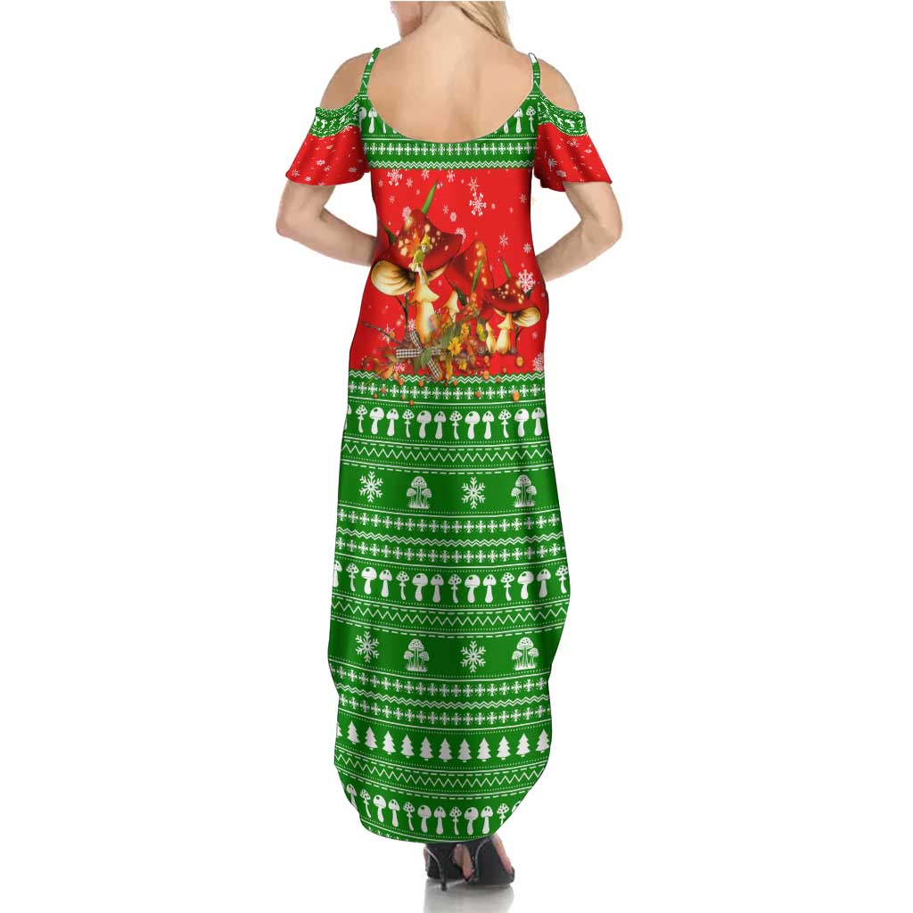 Amazing Mushroom Christmas Yall Christmas Family Matching Summer Maxi Dress and Hawaiian Shirt Xmas Holiday Patterns - Wonder Print Shop