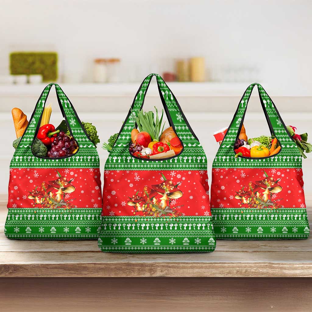 Amazing Mushroom Christmas Yall Christmas Grocery Bag Xmas Holiday Patterns - Wonder Print Shop