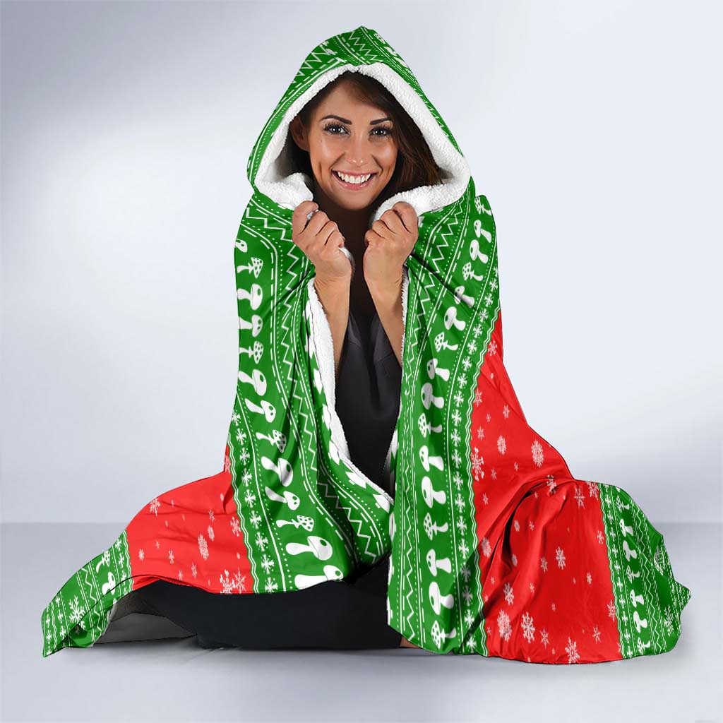 Amazing Mushroom Christmas Yall Christmas Hooded Blanket Xmas Holiday Patterns - Wonder Print Shop