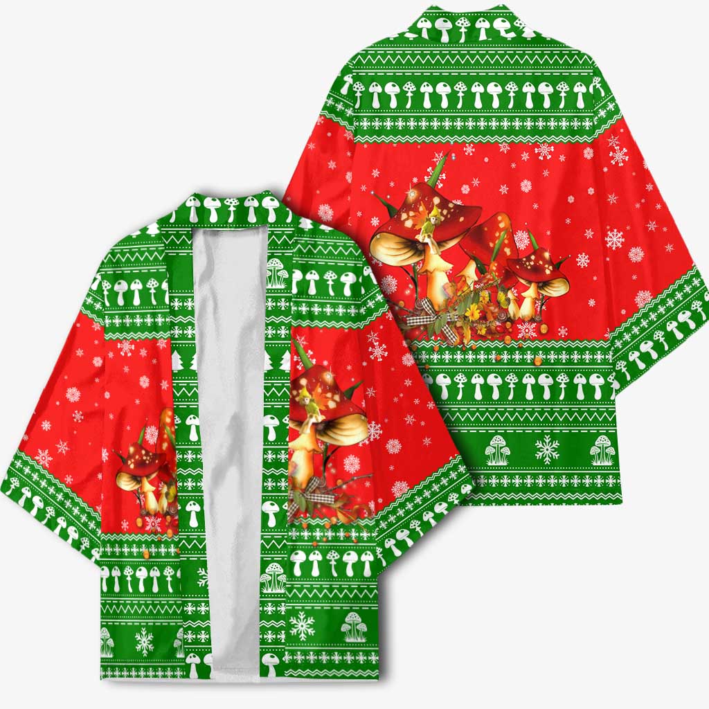 Amazing Mushroom Christmas Yall Christmas Kimono Xmas Holiday Patterns - Wonder Print Shop