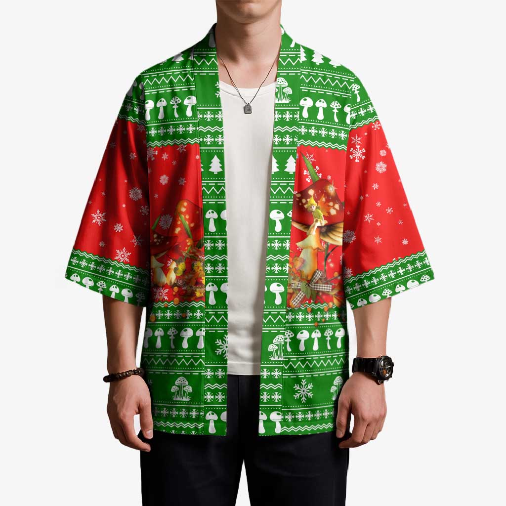 Amazing Mushroom Christmas Yall Christmas Kimono Xmas Holiday Patterns - Wonder Print Shop