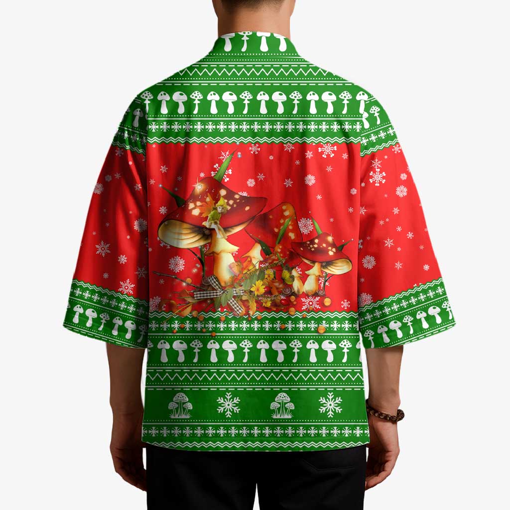 Amazing Mushroom Christmas Yall Christmas Kimono Xmas Holiday Patterns - Wonder Print Shop