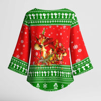 Amazing Mushroom Christmas Yall Christmas Kimono Sleeve Blouse Xmas Holiday Patterns - Wonder Print Shop