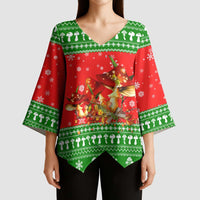 Amazing Mushroom Christmas Yall Christmas Kimono Sleeve Blouse Xmas Holiday Patterns - Wonder Print Shop