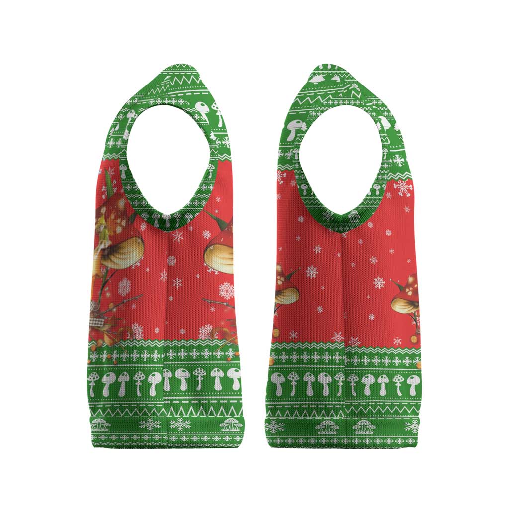 Amazing Mushroom Christmas Yall Christmas Knitted V-Neck Vest Xmas Holiday Patterns - Wonder Print Shop