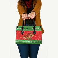 Amazing Mushroom Christmas Yall Christmas Leather Bag Xmas Holiday Patterns - Wonder Print Shop