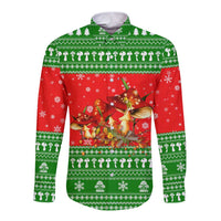 Amazing Mushroom Christmas Yall Christmas Long Sleeve Button Shirt Xmas Holiday Patterns - Wonder Print Shop