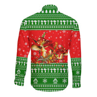 Amazing Mushroom Christmas Yall Christmas Long Sleeve Button Shirt Xmas Holiday Patterns - Wonder Print Shop