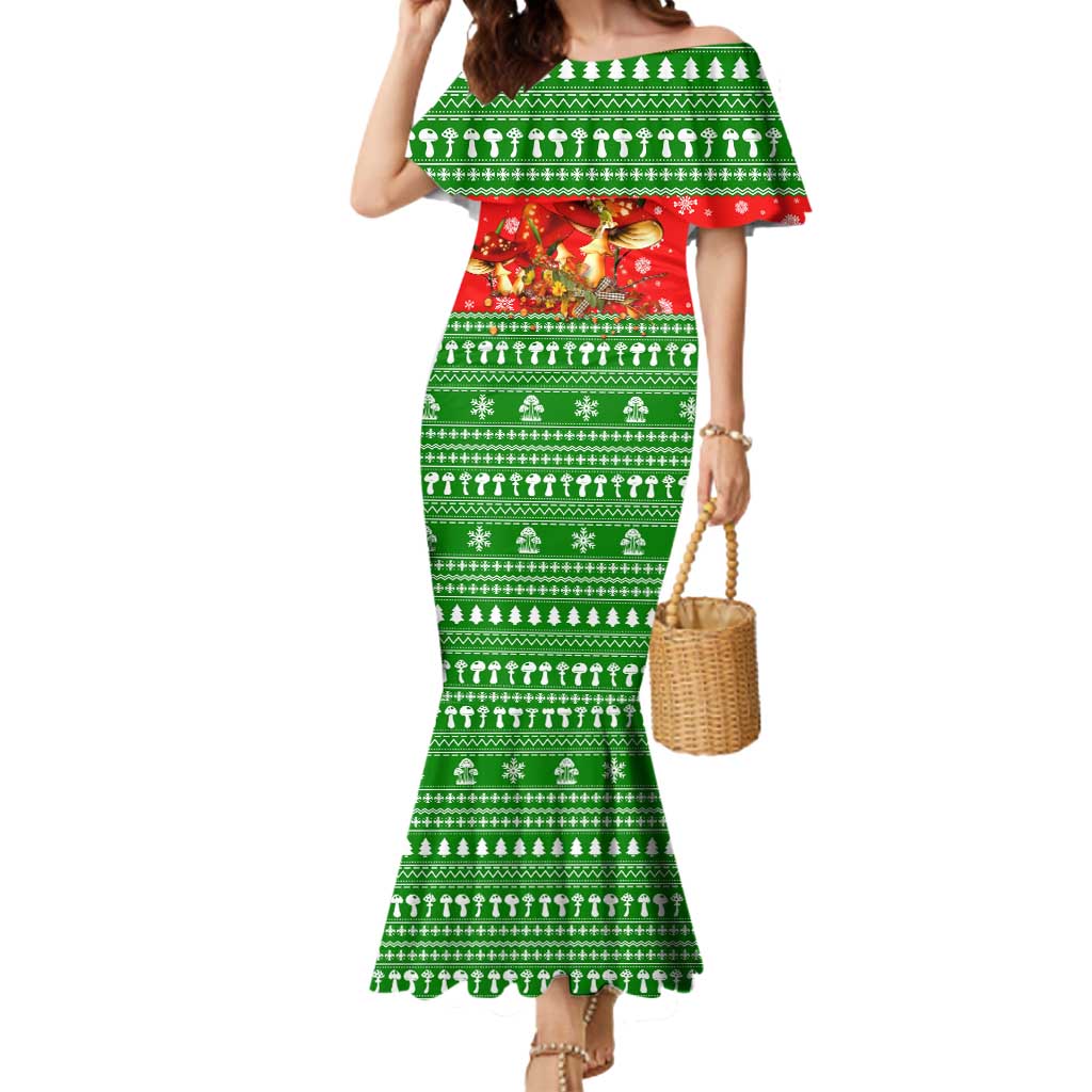 Amazing Mushroom Christmas Yall Christmas Mermaid Dress Xmas Holiday Patterns - Wonder Print Shop