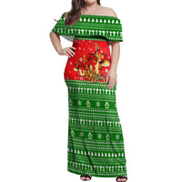 Amazing Mushroom Christmas Yall Christmas Off Shoulder Maxi Dress Xmas Holiday Patterns - Wonder Print Shop