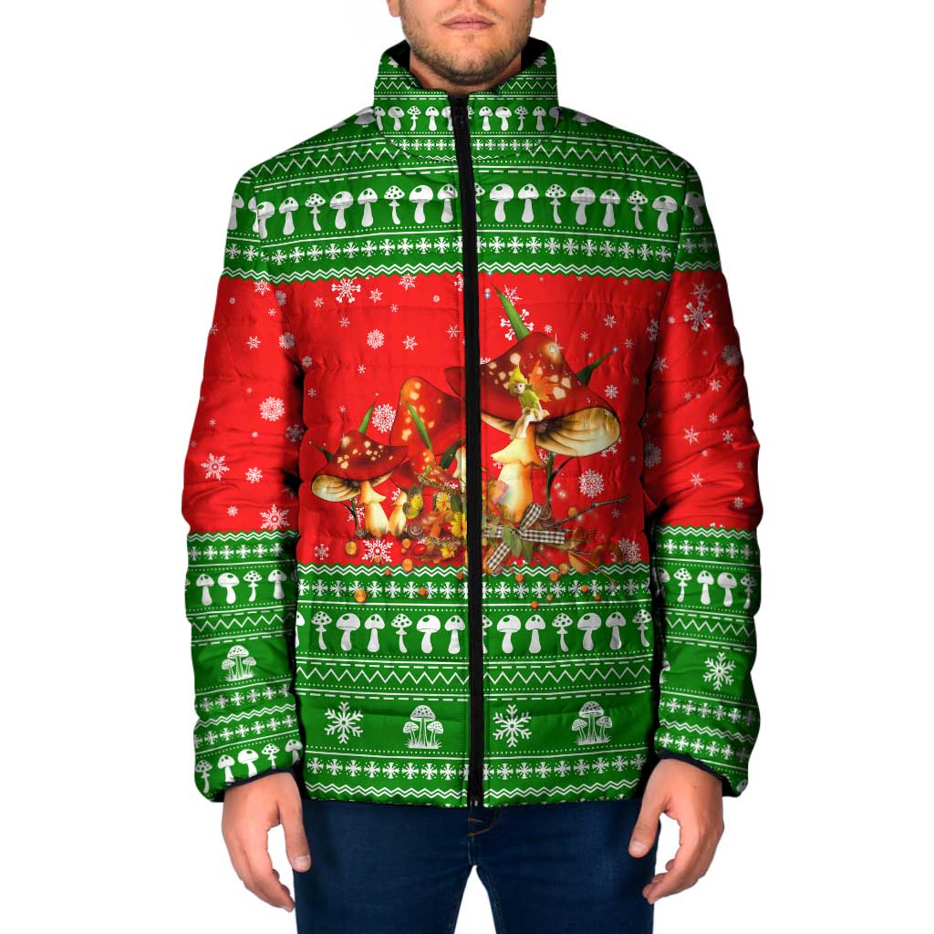 Amazing Mushroom Christmas Yall Christmas Padded Jacket Xmas Holiday Patterns - Wonder Print Shop