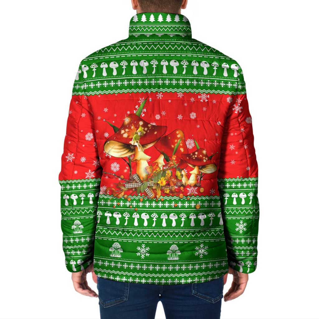 Amazing Mushroom Christmas Yall Christmas Padded Jacket Xmas Holiday Patterns - Wonder Print Shop