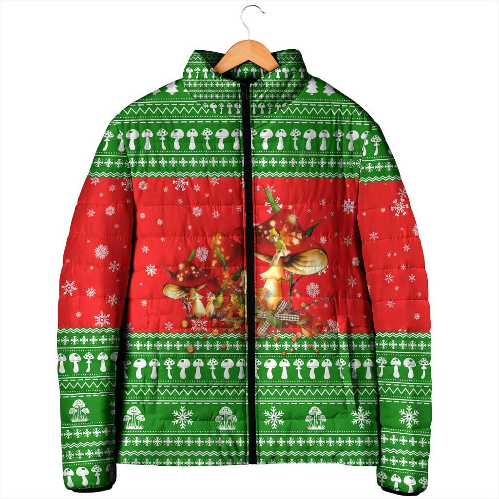Amazing Mushroom Christmas Yall Christmas Padded Jacket Xmas Holiday Patterns - Wonder Print Shop