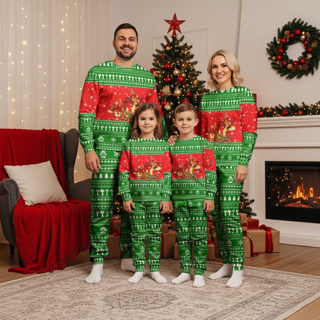 Amazing Mushroom Christmas Yall Christmas Pajama Set Xmas Holiday Patterns - Wonder Print Shop