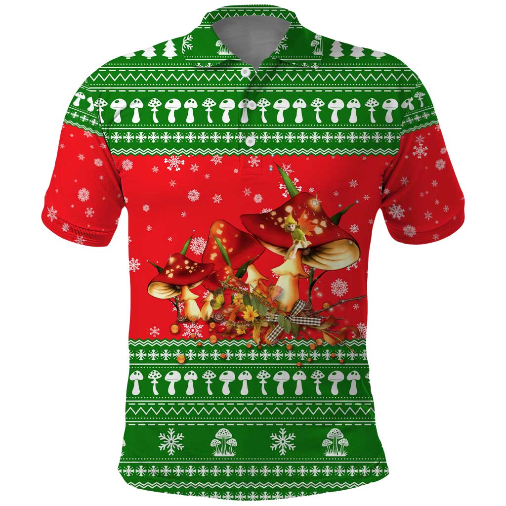 Amazing Mushroom Christmas Yall Christmas Polo Shirt Xmas Holiday Patterns - Wonder Print Shop