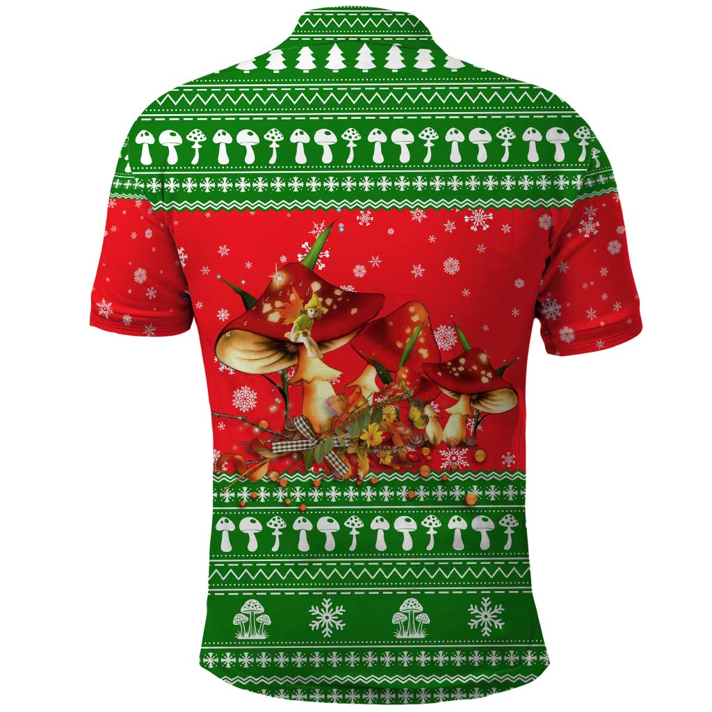 Amazing Mushroom Christmas Yall Christmas Polo Shirt Xmas Holiday Patterns - Wonder Print Shop